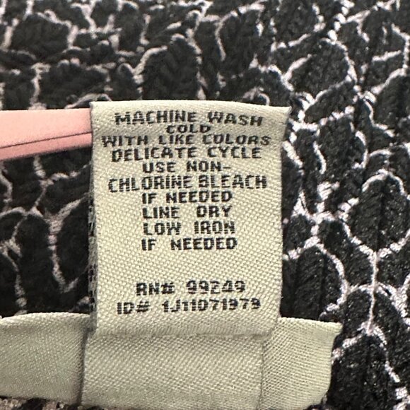 Catherines Womens Open Front Cardigan 3X Black/White Geometric Loose Weave Boho - Picture 5 of 7